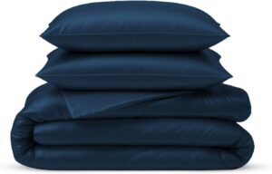 Bamboo-Silk rúmföt - Navy blá